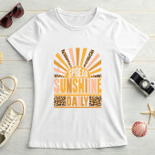 Retro Leopard Sunburst; Spread Sunshine Daily  T-shirt