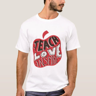 Retro Leopard Teach Love Inspireer kunst T-shirt