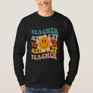 Retro leraar Daisy Colorful elementaire school te T-shirt