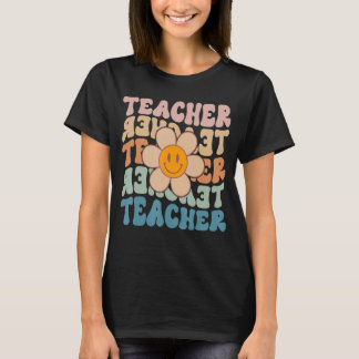 Retro leraar Daisy Colorful elementaire school te T-shirt