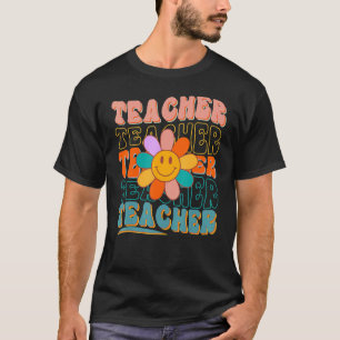 Retro leraar Daisy Colorful elementaire school te T-shirt