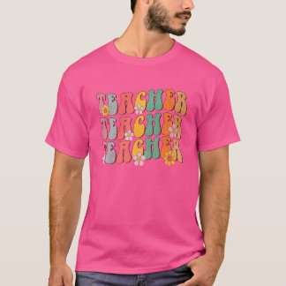 Retro leraar Groovy terug naar school voor leraar T-shirt