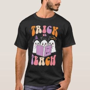 Retro-leraar Halloween-brick of Teach Cute Ghost T-shirt