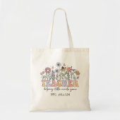 Retro leraar, helpen kleine geesten groeien tote bag (Voorkant)
