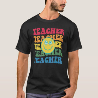 Retro Leraar Inspirerend Kleurrijk Lager Onderwijs T-shirt