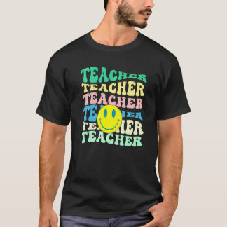 Retro Leraar Inspirerend Kleurrijk Lager Onderwijs T-shirt