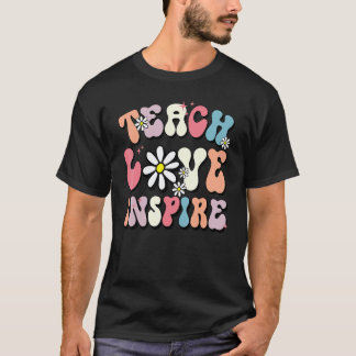 Retro Leraar Inspirerend Kleurrijk Lager Onderwijs T-shirt