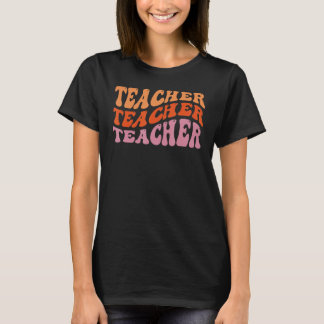 Retro leraar Inspirerend kleurrijke elementaire sc T-shirt