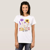 Retro Leraar met Bloemen – Schattigee Leraar Appre T-shirt (Voorkant volledig)