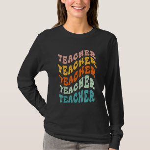 Retro Lerares Daisy Kleurrijk Basisonderwijs Leerk T-shirt