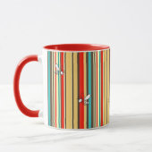 Retro les années 70 Bee Stripes Café Mug (Gauche)