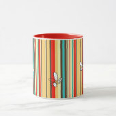 Retro les années 70 Bee Stripes Café Mug (Centre)