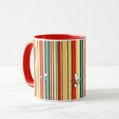 Retro les années 70 Bee Stripes Café Mug (Devant gauche)