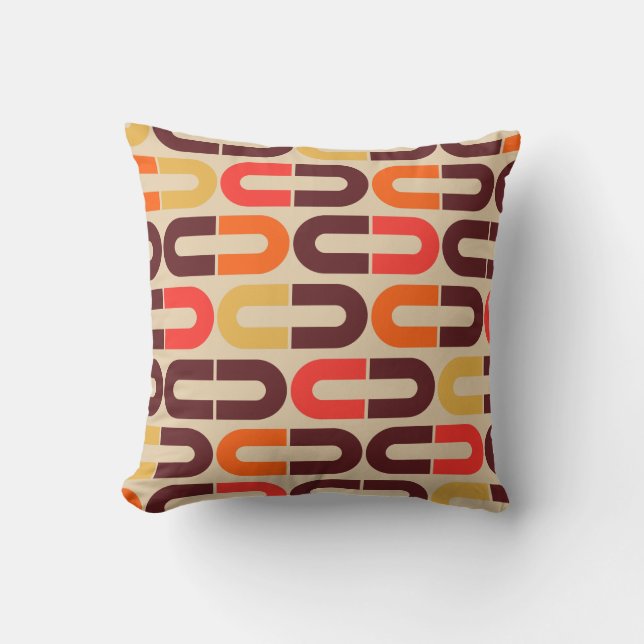 Rétro les années 70 coussin moderne du style 60s (Recto)