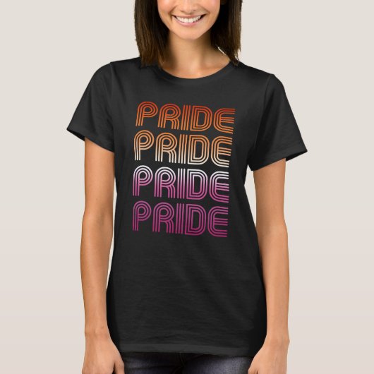 Retro Lesbian Pride T-Shirt (Voorkant)