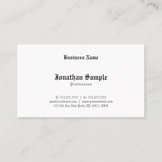 Retro Let Plain Classic Old English Nostalge Visitekaartje (Achterkant)