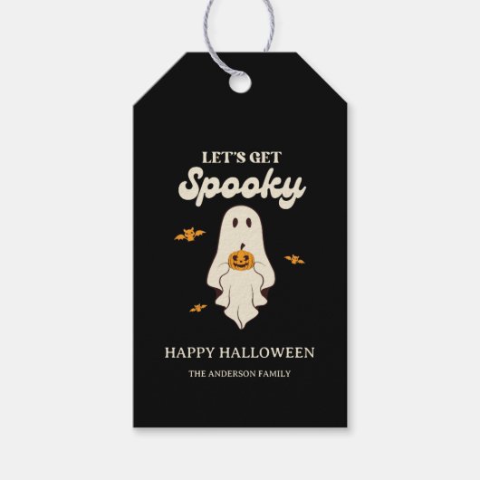 Retro Let’s Get Spooky Halloween Cadeaulabel (Voorkant)