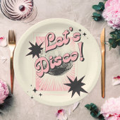 Retro Let's Disco Verjaardag Papieren Bordje
