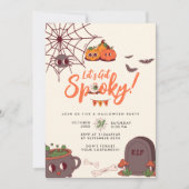 Retro Let's Get Spooky Halloween Party Kaart (Voorkant)