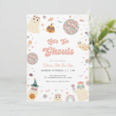 Retro Lets Go Ghouls Halloween Invitation d'annive (Debout devant)