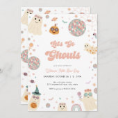 Retro Lets Go Ghouls Halloween Invitation d'annive (Devant / Derrière)