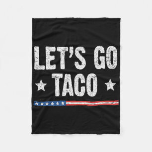 Retro Let's Go Taco Grappig Gezegde Altijd Kippen Fleece Deken