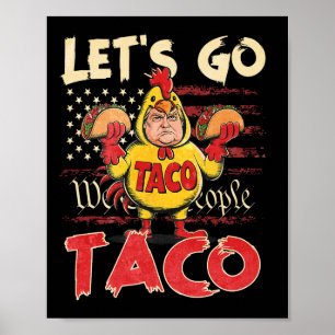 Retro Let's Go Taco Shirt Funny Let's Go Taco For Poster