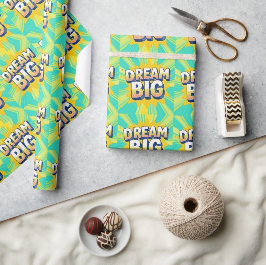 Retro lettering dream big text cadeaupapier (Crafts)