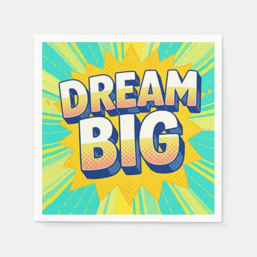 Retro lettering dream big text servet (Voorkant)