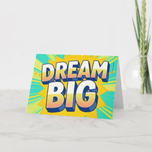 Retro lettering droom groot tekst kaart