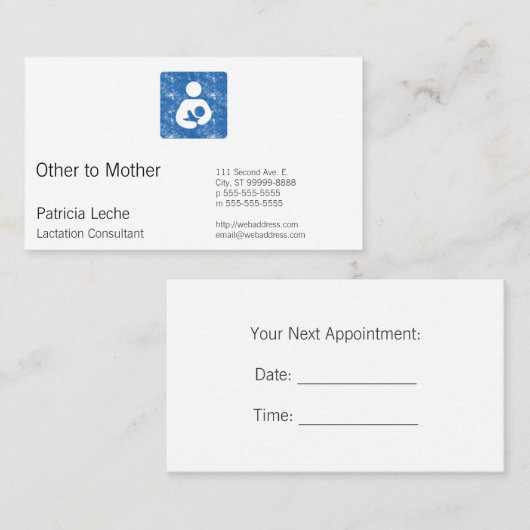 Retro Letterpress Style Verpleegpictogram Afsprakenkaartje (Voorkant / Achterkant)