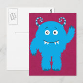 Retro Leuk Blauw Monster Briefkaart (Voorkant / Achterkant)