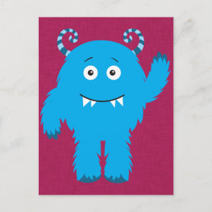Retro Leuk Blauw Monster Briefkaart