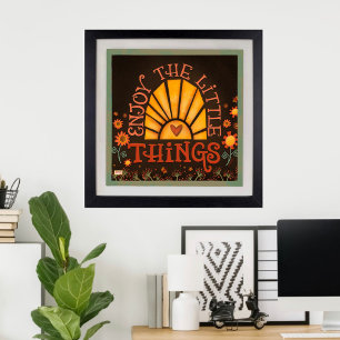 Retro Leuk Geniet van de Kleine Dingen Inspirivity Poster