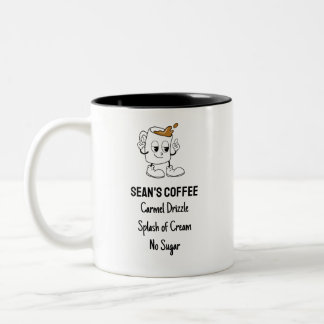 Retro Leuk Karakter Aangepaste Koffie Bestellen Mo Tweekleurige Koffiemok