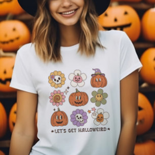 Retro Leuke Halloween Bloemen T-shirt