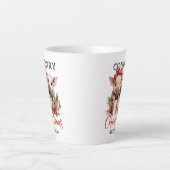 Retro leuke twee varkens land kerstwensen latte mok (Voorkant)