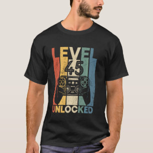 Retro Level 45 Ontgrendeld T-shirt Grappig Videoga