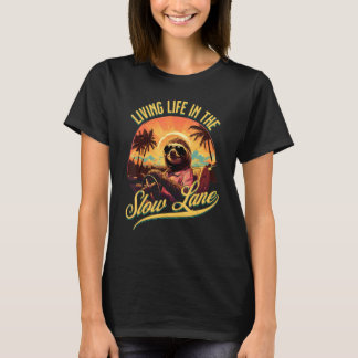 Retro leven leven in de langzame laan grappige lui t-shirt