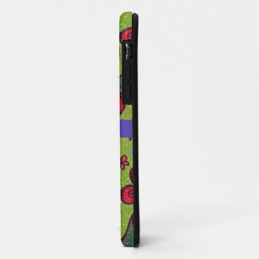 Retro Levendige Harten en Bloemen Kleurrijk Case-Mate iPhone Case (Achterkant/links)