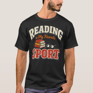Retro Lezen Is Mijn Favoriete Sport Boekenwurm T-shirt