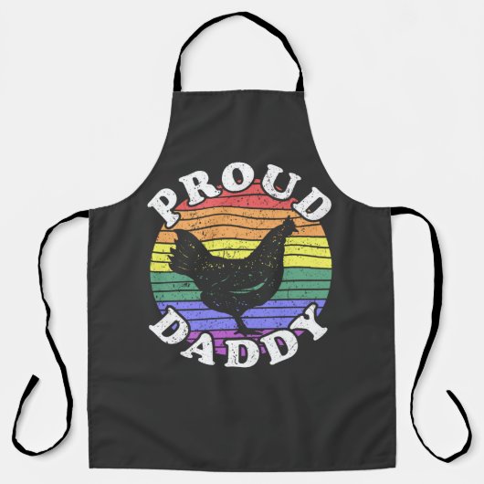 Retro LGBT Proud Chicken Dad T-Shirt Schort (Voorkant)