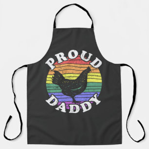 Retro LGBT Proud Chicken Papa T-Shirt Schort