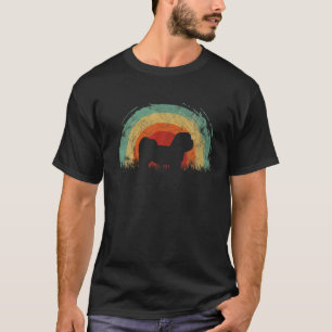 Retro Lhasa Apso Regenbooghond Mannen Vrouwen T-shirt