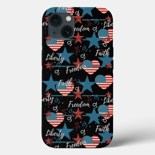 Retro Liberty Faith en Freedom USA Case-Mate iPhone Case (Achterkant)