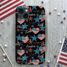 Retro Liberty Faith en Freedom USA iPhone 13 Hoesje