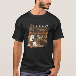 Retro Librarian Boekenplank Leraar Boujee Ghost Ca T-shirt