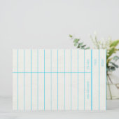 Retro Library Book Date Due Card Briefpapier (Staand voorkant)