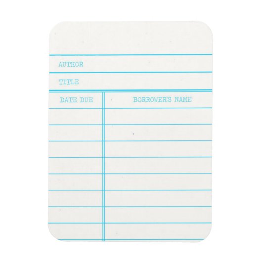 Retro Library Book Date Due Card Magneet (Verticaal)