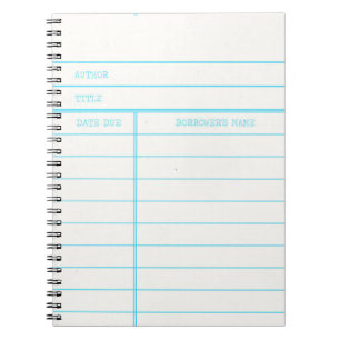 Retro Library Book Date Due Card Notitieboek